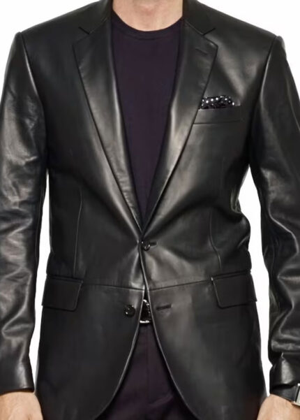 Men's Real Lambskin Leather Blazer Coat Jacket