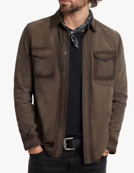 Mens Brown Suede Jacket